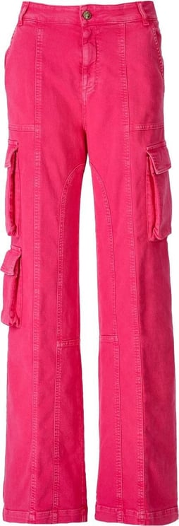 Versace Jeans Couture Fuchsia Wide Leg Cargo Jeans Pink Roze