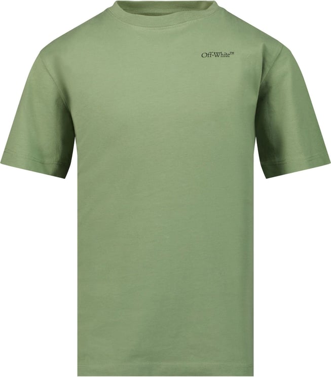 OFF-WHITE Off-White OBAA002S23JER008 kinder t-shirt olijf groen Groen