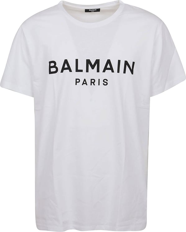 Balmain balmain printed tshirt straight fit Zwart