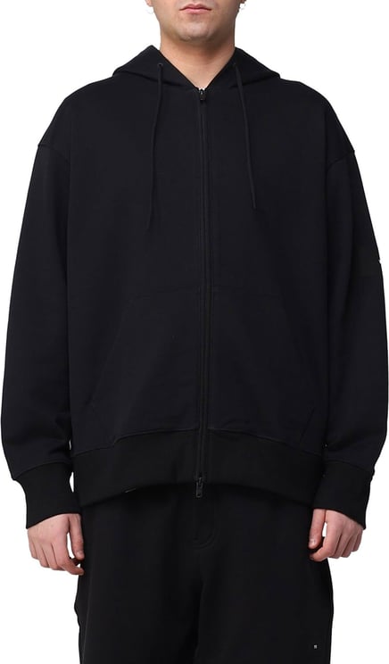 Y-3 front zip fastening hoodie Zwart