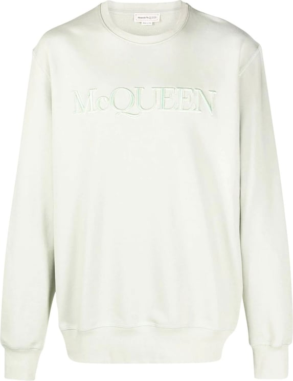 Alexander McQueen logo-embroidered sweatshirt Groen