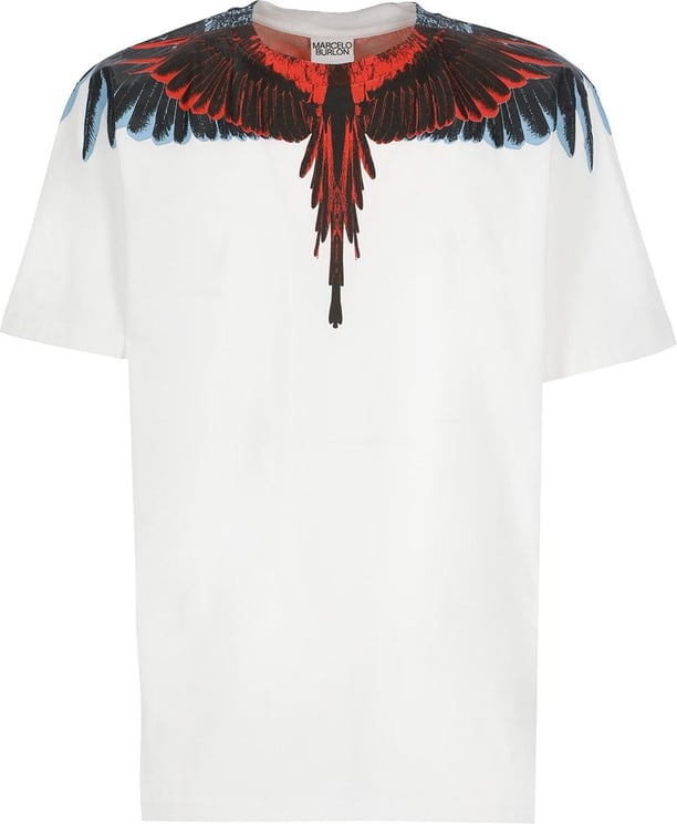 Marcelo Burlon T-shirts And Polos White Red Wit