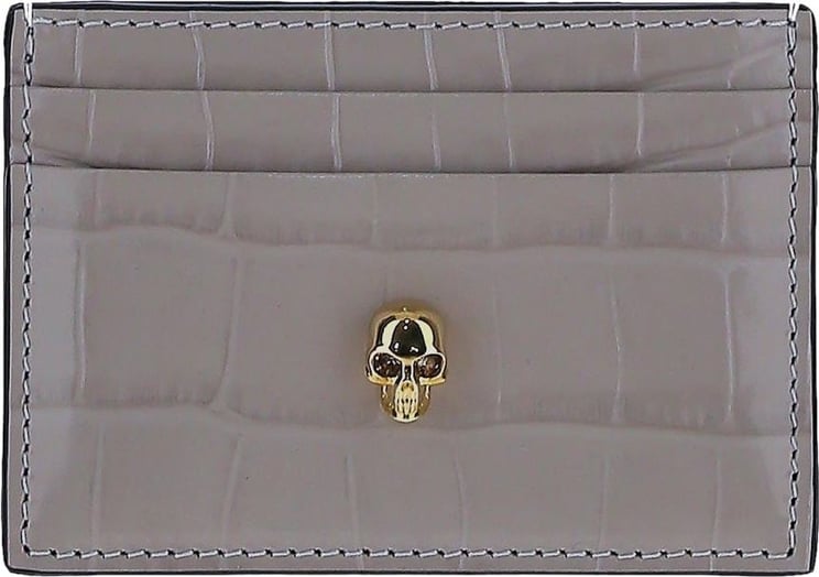 Alexander McQueen Skull Card Holder Grijs