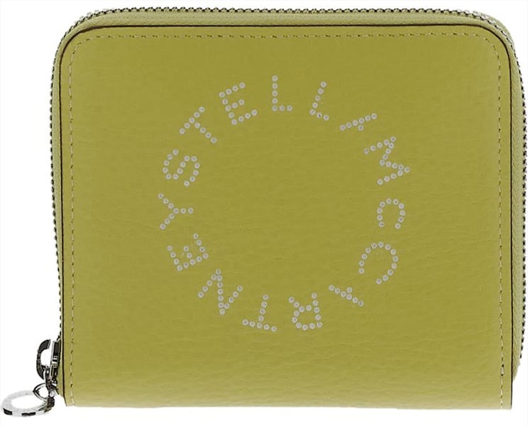 Stella McCartney Logo Zip Around Mini Wallet Geel