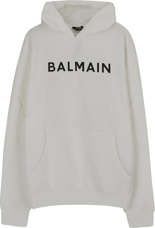 Balmain Logo Hooded Sweatshirt Wit