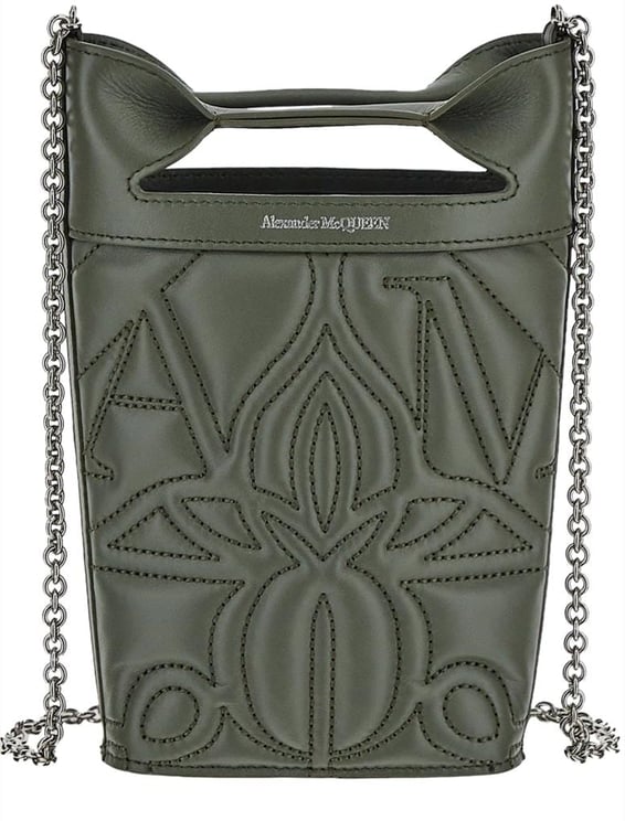 Alexander McQueen Quilted Leather Pouch Groen