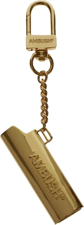 AMBUSH Logo Lighter Case Key Chain Goud