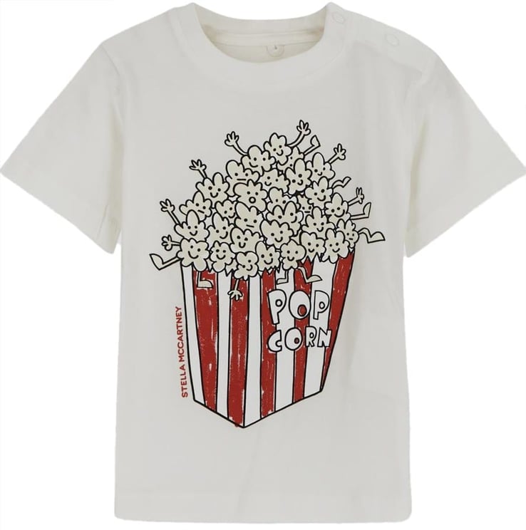 Stella McCartney Baby Pop Corn Print T-Shirt Wit