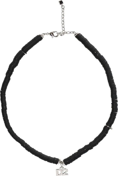 Dsquared2 D2 Charm Black Necklace Black Zwart