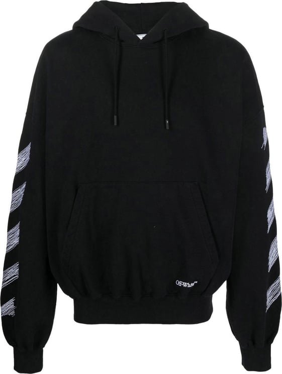 OFF-WHITE Embroidery Hoodie Zwart