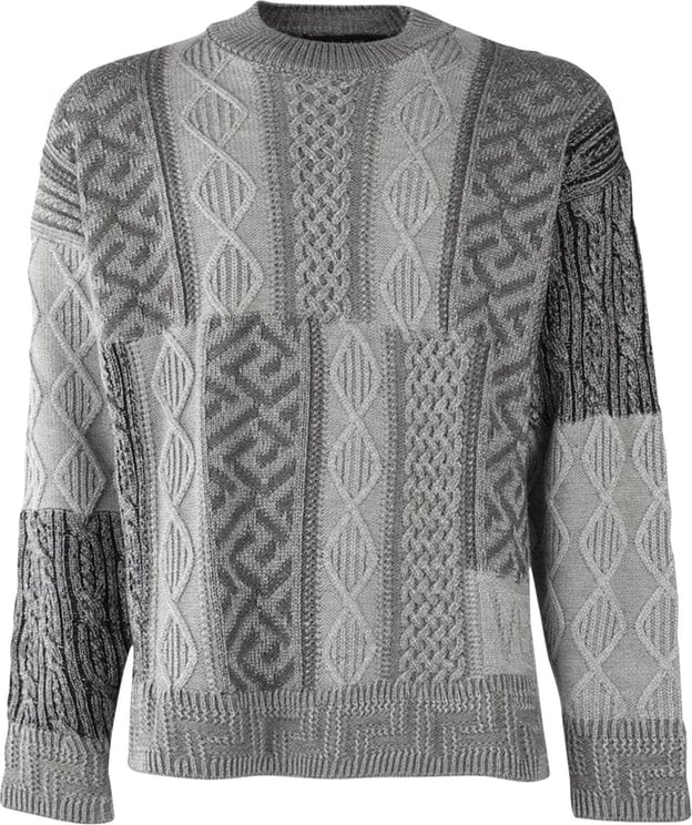 Versace cable-knit jumper Grijs