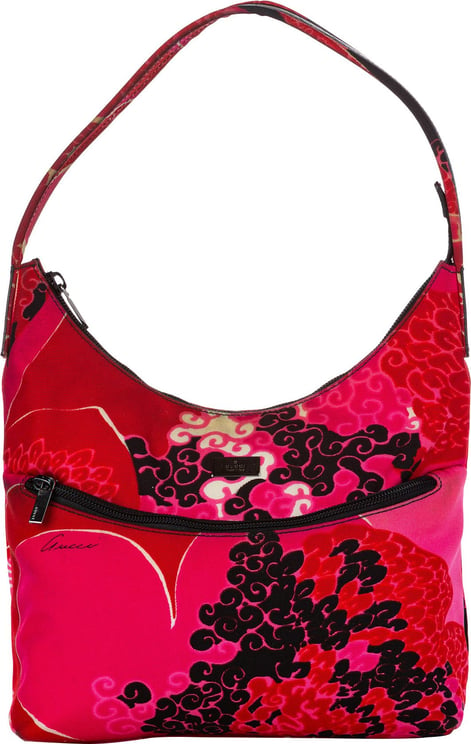 Gucci Flora Canvas Shoulder Bag Roze