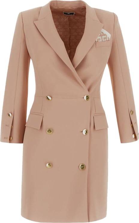 Elisabetta Franchi Double Breasted Coat Dress Roze