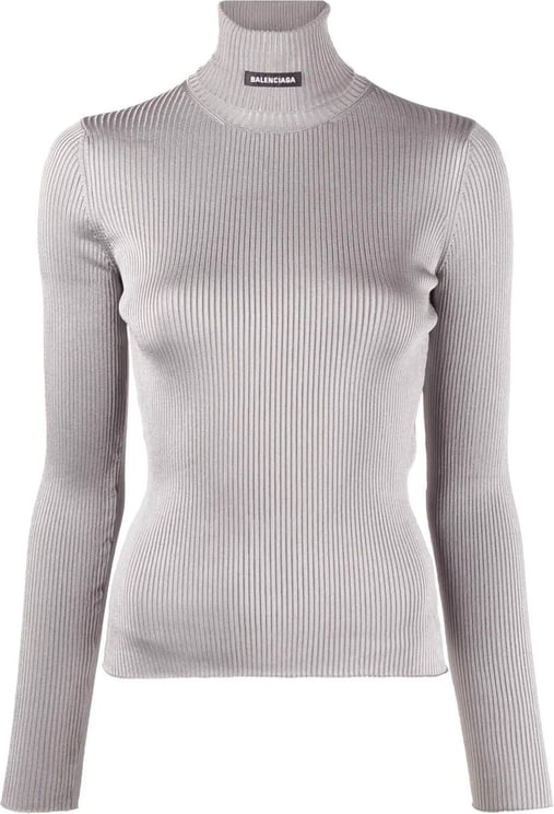 Balenciaga Balenciaga Ribbed Turtleneck Sweater Grijs