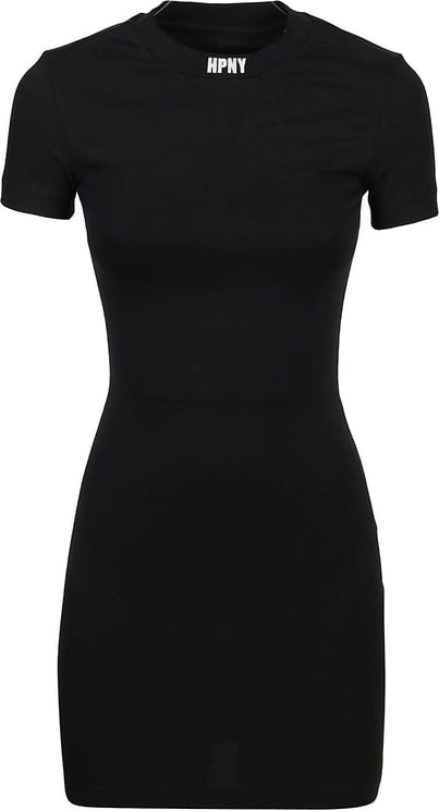 Heron Preston Hpny Embroidered Short Sleeve Dress Black Zwart