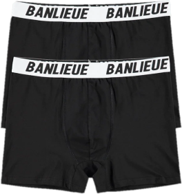 Clan de Banlieue Banlieue 2-Pack Boxershort Heren Zwart/Wit Zwart