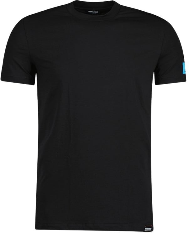 Dsquared2 Round Neck T-Shirt Logo Black/Blue Zwart