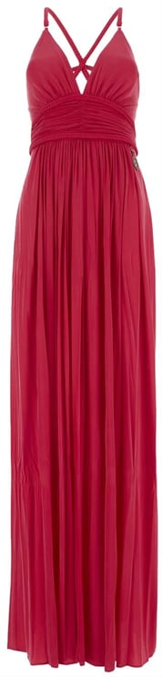 Elisabetta Franchi Red Carpet Dress With Intertwined Straps Roze