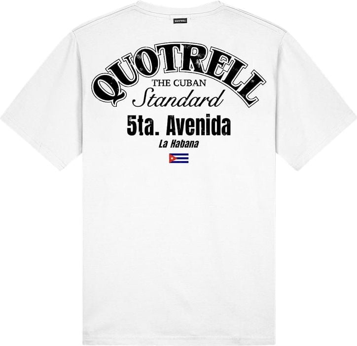 Quotrell Avenida T-shirt | White/black Wit