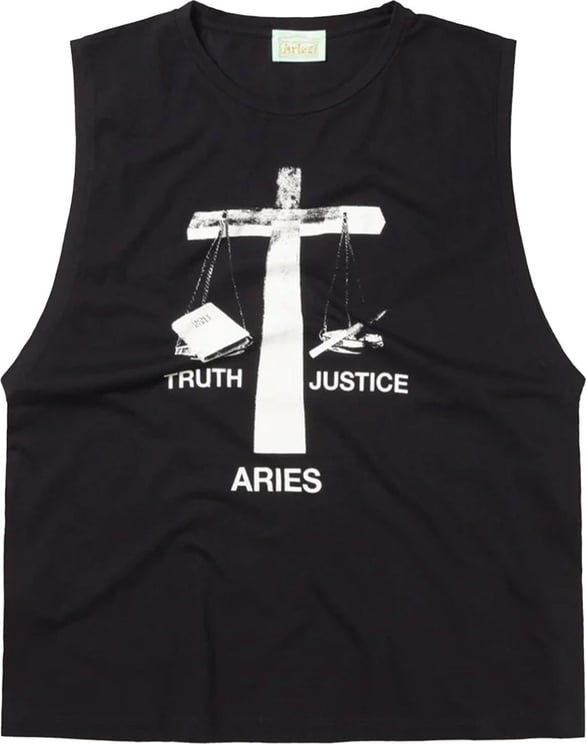 Aries Tank Unisex Truth N Justice Low Armhole Vest Star40040.blk Zwart