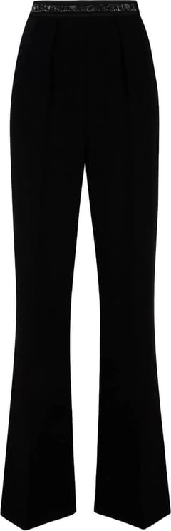 Elisabetta Franchi Black Trousers With Logo Black Zwart
