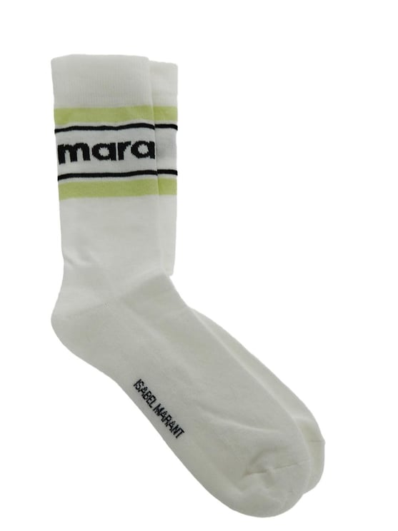 Isabel Marant Sporty Striped Socks Wit