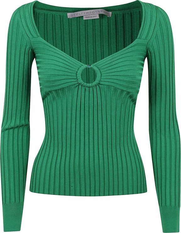 Stella McCartney technical knit tight ribs jumper Groen