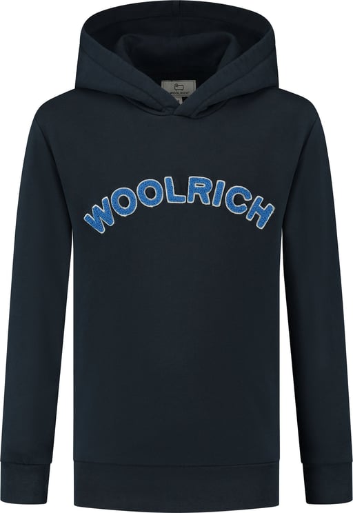 Woolrich Varsity Logo Hoodie Blauw
