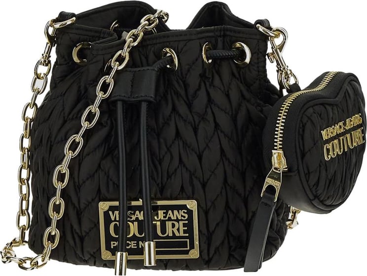 Versace Jeans Couture Quilted Bucket Bag Zwart