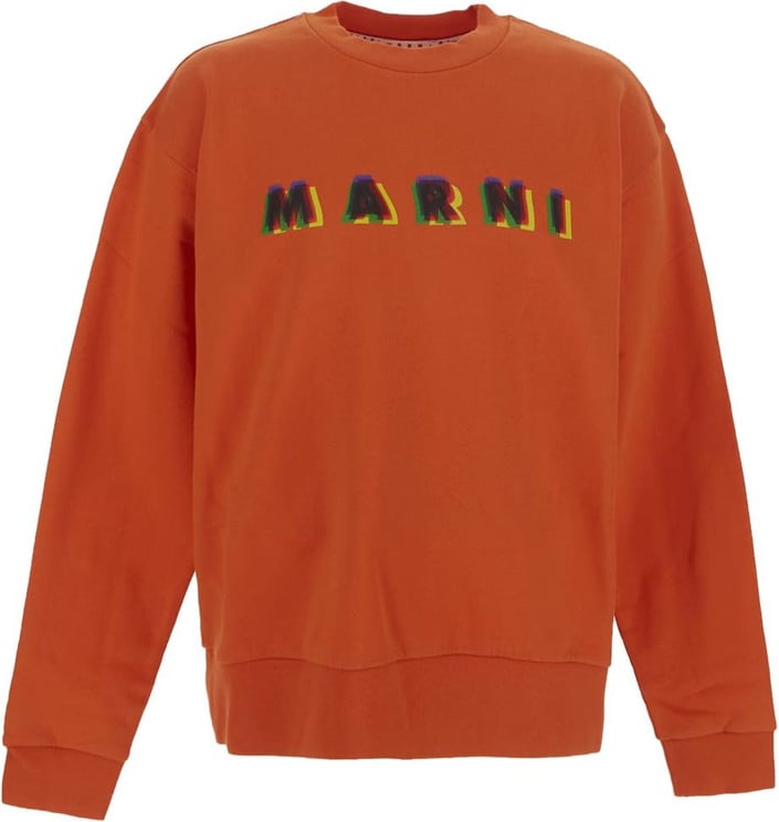 Marni 3D Logo Print Sweatshirt Oranje