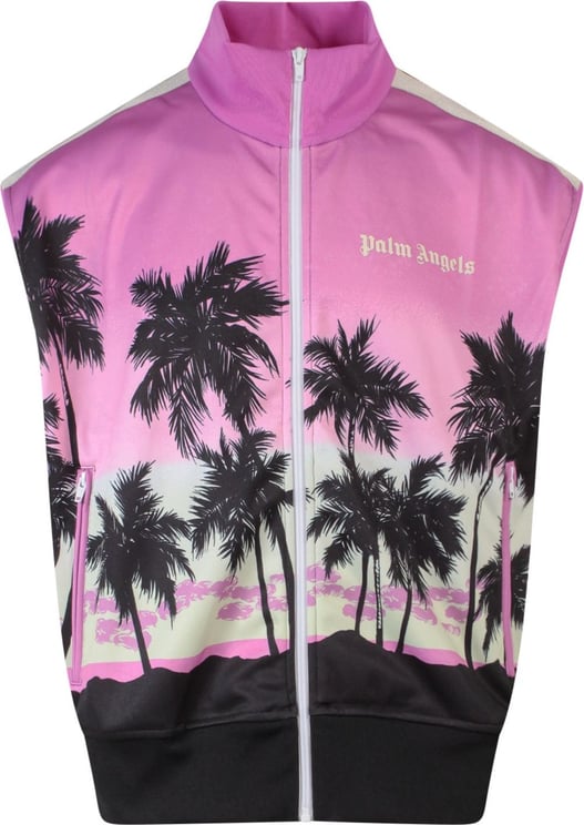 Palm Angels Jersey vest with sunset print Roze