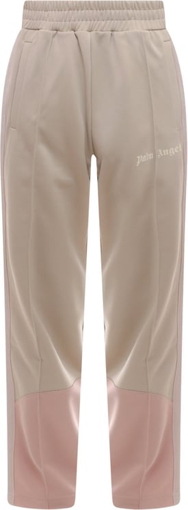 Palm Angels Jersey trouser with logo print Beige