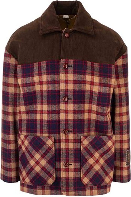 Gucci Gucci Checked Flannel Padded Shirt Bruin
