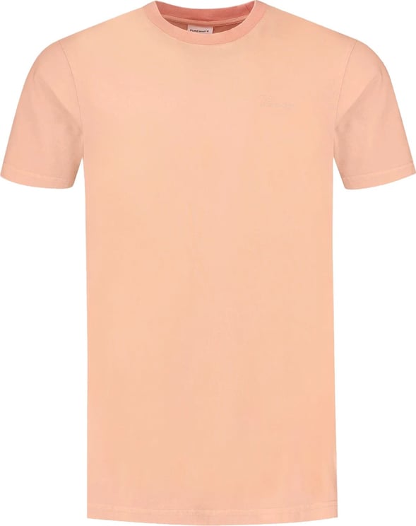 Purewhite Purewhite Garment Dye Faded Script T-Shirt Oranje Oranje