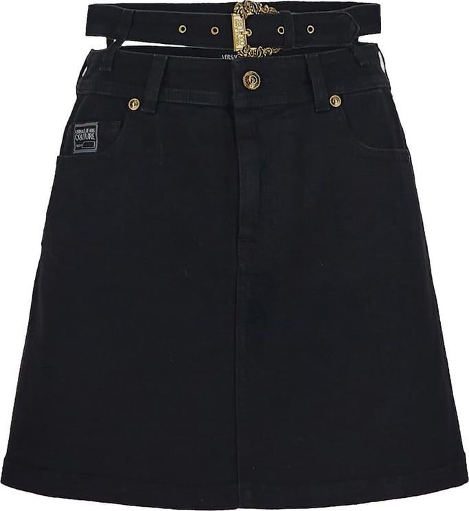 Versace Jeans Couture Mini Skirt With Belt Zwart