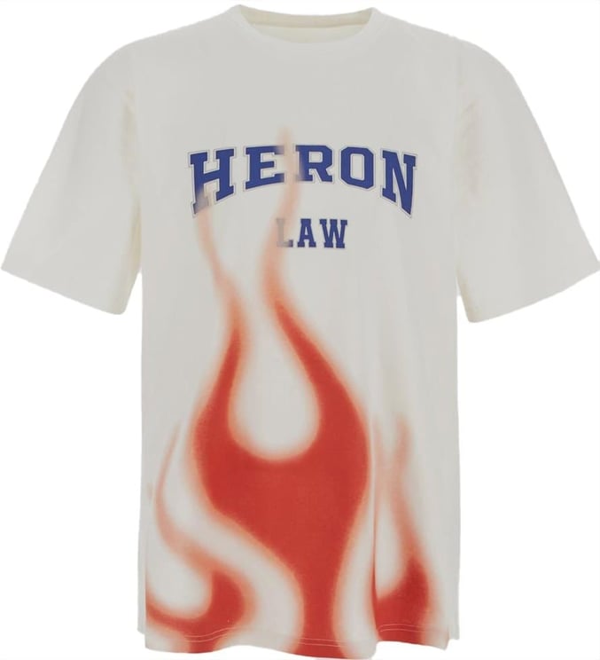Heron Preston Heron Law Flames T-Shirt Wit