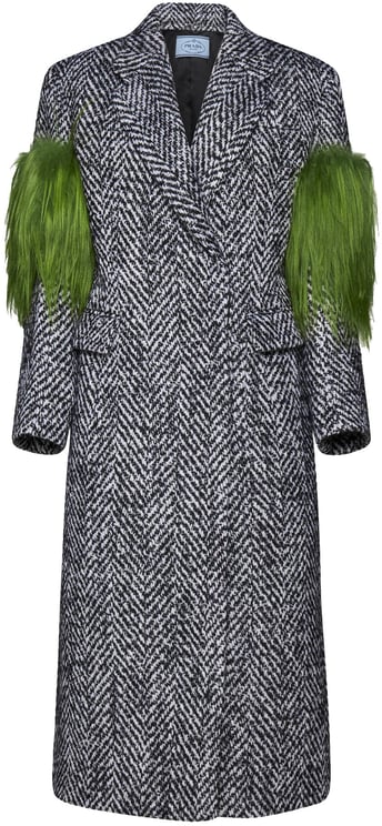 Prada Prada Herringbone Wool Coat