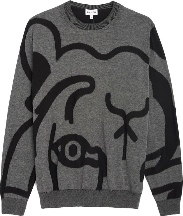 Kenzo Kenzo Abstract Tiger-Print Sweatshirt Grijs