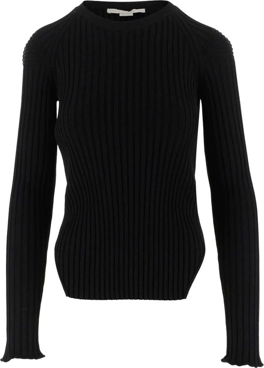Stella McCartney rib-knit long-sleeve top Zwart