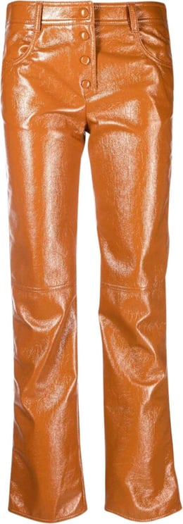 MSGM patent straight-leg trousers Oranje