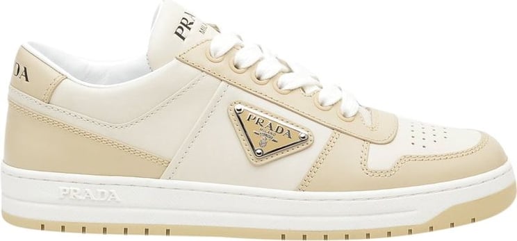 Prada Sneakers Prada 1e792m In Pelle Beige E Bianco Beige
