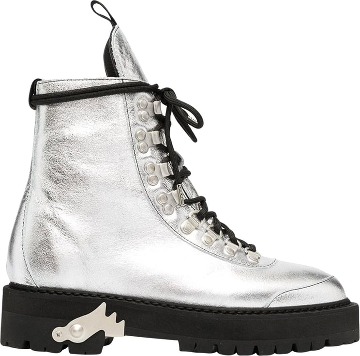 OFF-WHITE Off White Metallic Finish Ankle Boots Zilver