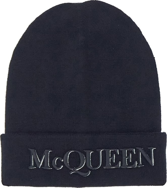 Alexander McQueen Logo Hat Zwart