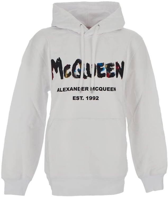 Alexander McQueen Printed Hoodie Wit