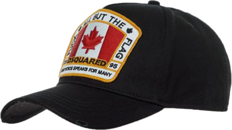 Dsquared2 Cap black all by the flag Zwart