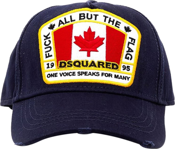 Dsquared2 Cap navy all by the flag Blauw