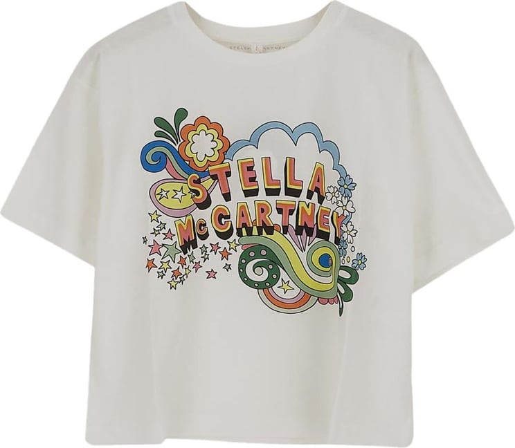 Stella McCartney Floral Logo Print T-Shit Wit