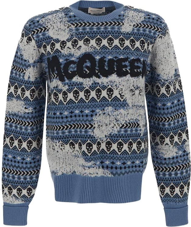 Alexander McQueen Skulls Sweater Blauw