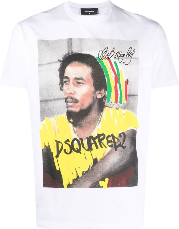 Dsquared2 T-Shirt white Bob Marley Wit