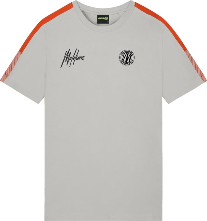 Malelions Transfer T-Shirt - Grey/Orange Grijs